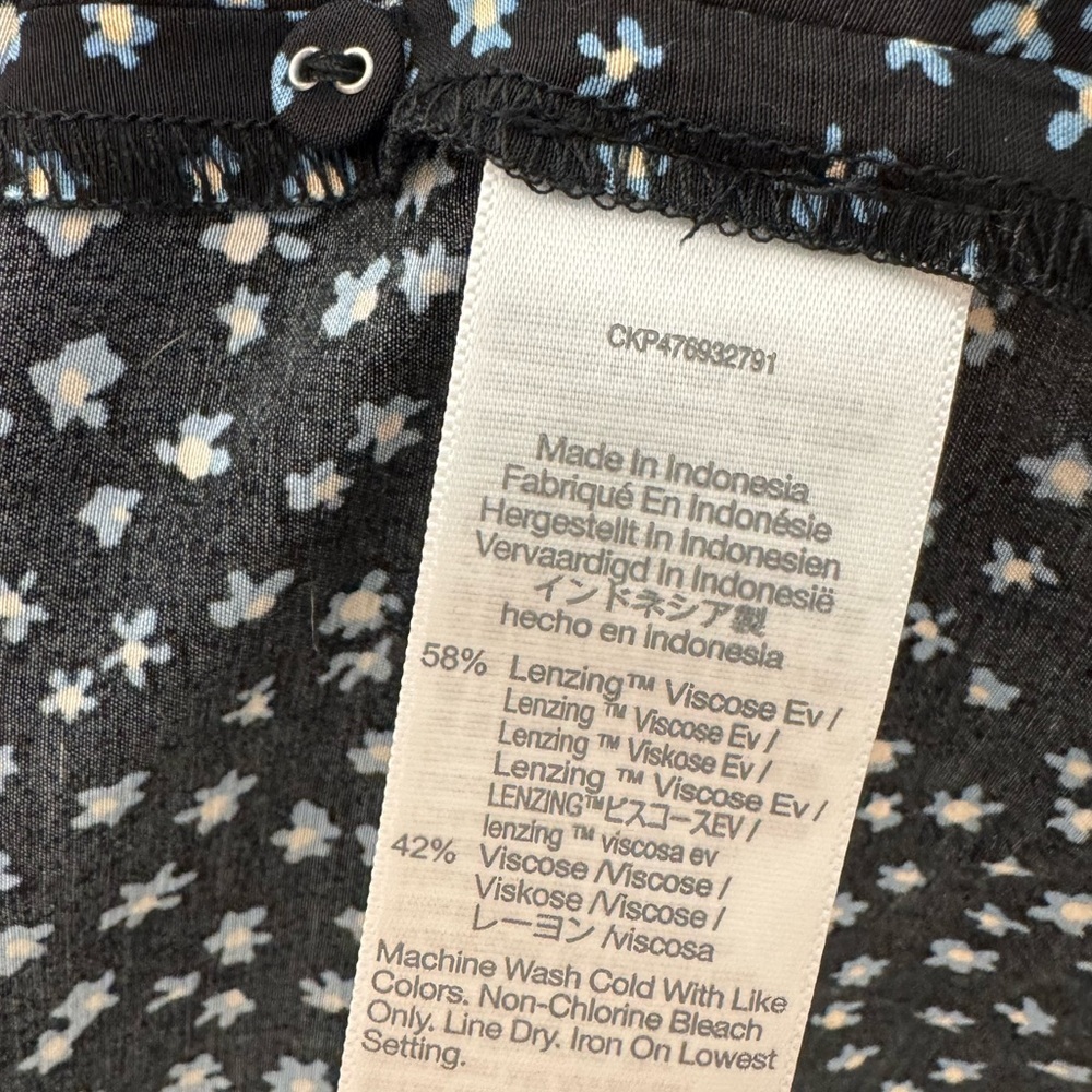 Madewell Seamed Long Sleeve Mini Dress Size 4 In Ditsy Floral Blue NWT - Picture 12 of 15